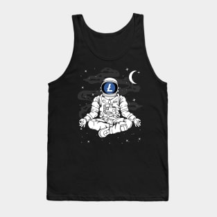 Astronaut Yoga Litecoin LTC Coin To The Moon Crypto Token Cryptocurrency Blockchain Wallet Birthday Gift For Men Women Kids Tank Top